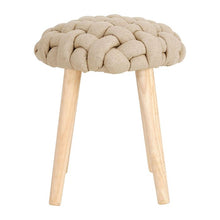 Load image into Gallery viewer, Wooden Stool With Linen Seat