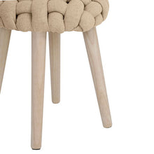 Load image into Gallery viewer, Wooden Stool With Linen Seat