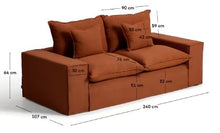 Load image into Gallery viewer, Anarela 2-seater sofa - Terracotta