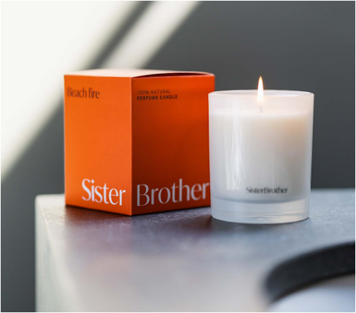 Sister Brother Candle - Beach Fire