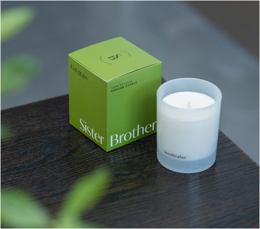 Sister Brother Candle - Cut Grass