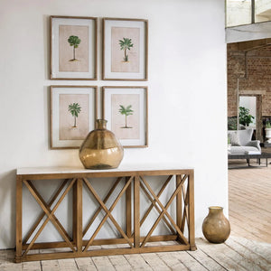 Oak & Marble Console Table