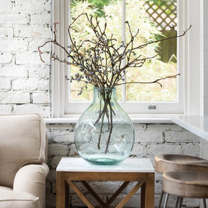 Oak & Marble Side Table