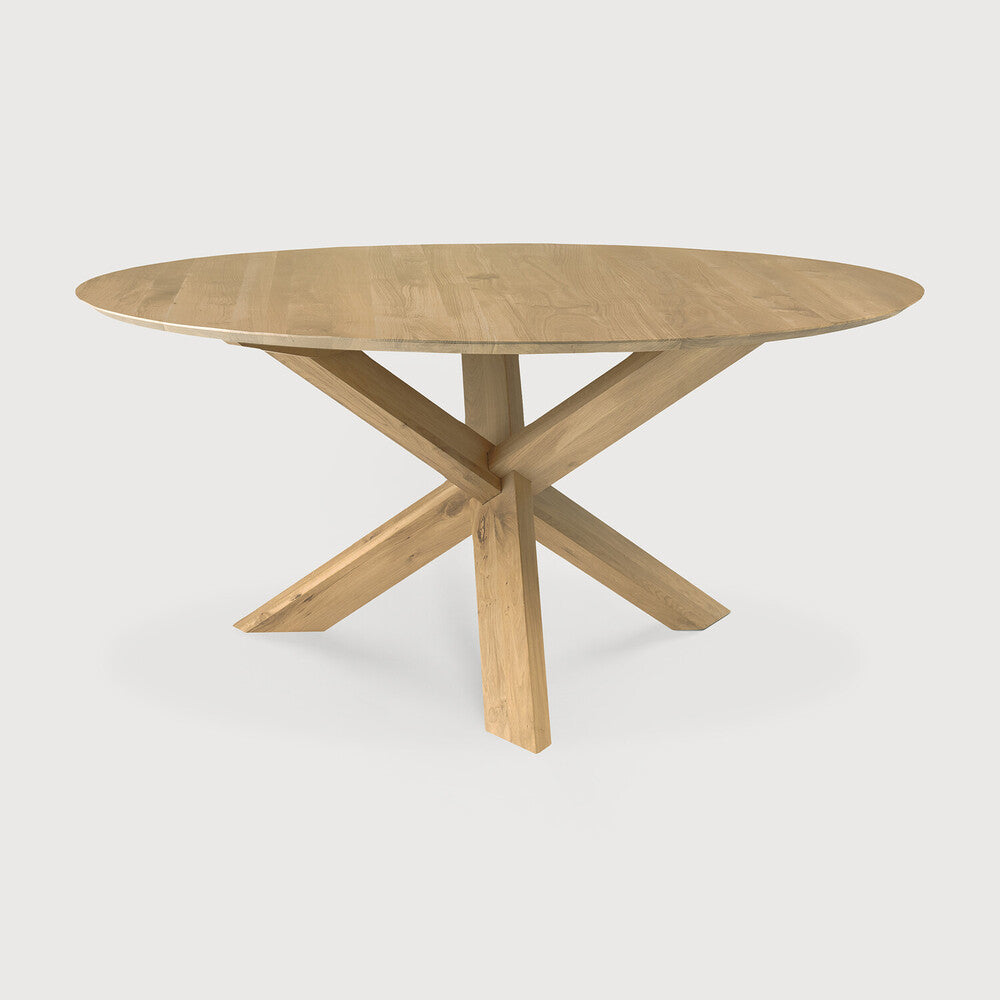 Oak Circle Round Dining Table