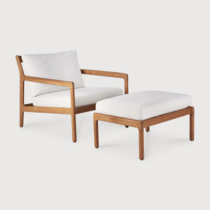 Jack Outdoor Footstool - Teak Off White