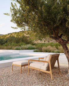 Jack Outdoor Lounge Chair - Teak Off White