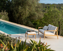 Load image into Gallery viewer, Jack Outdoor Footstool - Teak Off White