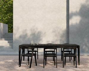 Bok Outdoor Dining Table - Teak Black 200 cm