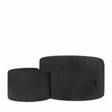 Load image into Gallery viewer, Set Of Black Boucle Poufs