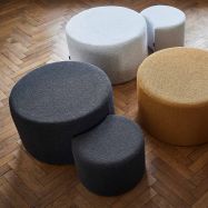 Load image into Gallery viewer, Set Of Black Boucle Poufs
