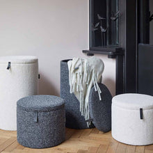 Load image into Gallery viewer, Cream Boucle Storage Pouf