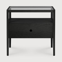 Load image into Gallery viewer, Oak Spindle Bedside Table - Black
