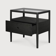 Load image into Gallery viewer, Oak Spindle Bedside Table - Black