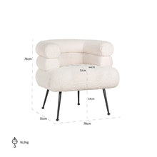 Load image into Gallery viewer, White Boucle Armchair