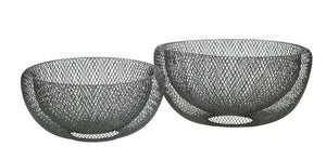 Set of 2 Black Mesh Baskets