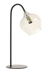 Black Table Lamp with Smoked Glass