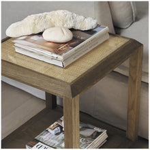 Load image into Gallery viewer, Oak &amp; Rattan Side Table